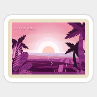 Retro Beach! Sticker